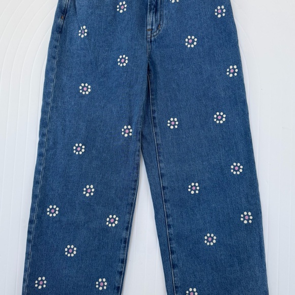 Madewell Perfect Vintage Wide Leg Crop Jeans Floral Size 27 - Picture 4 of 11